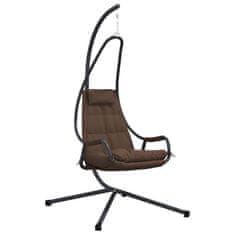 Vidaxl Viseči stol v obliki jajca Kavna 94 x 107 x 196.5 cm Jeklo