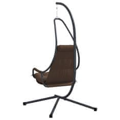 Vidaxl Viseči stol v obliki jajca Kavna 94 x 107 x 196.5 cm Jeklo