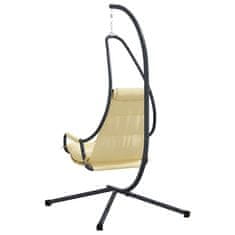 Vidaxl Viseči stol v obliki jajca Bež 94 x 107 x 196.5 cm Jeklo