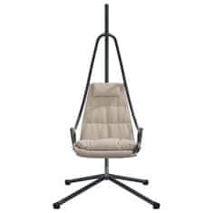 Vidaxl Viseči stol v obliki jajca Taupe 94 x 107 x 196.5 cm Jeklo