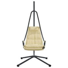 Vidaxl Viseči stol v obliki jajca Bež 94 x 107 x 196.5 cm Jeklo