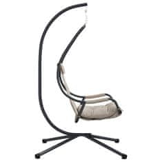 Vidaxl Viseči stol v obliki jajca Taupe 94 x 107 x 196.5 cm Jeklo