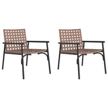 Vidaxl Vrtni Stol 2 szt. Rjava 78 x 55,5 x 75,5 cm poli ratan