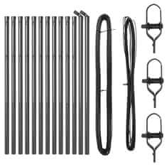 Vidaxl Ograjni stebri 13 pcs Siva Ø32mm 80 cm Pocinkano jeklo
