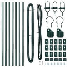 Vidaxl Ograjni stebri 7 pcs Zelena Ø32mm 100 cm Pocinkano jeklo