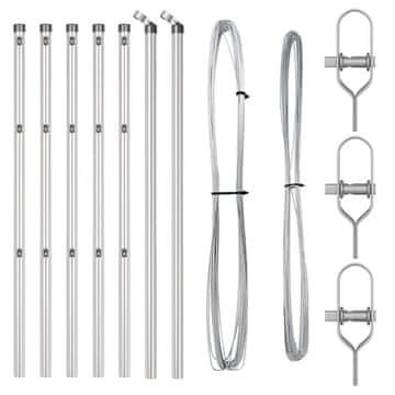 Vidaxl Ograjni stebri 7 pcs srebrna Ø32mm 80 cm Pocinkano jeklo
