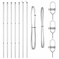 Vidaxl Ograjni stebri 7 pcs srebrna Ø32mm 170 cm Pocinkano jeklo