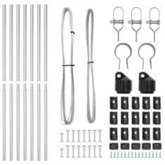 Vidaxl Ograjni stebri 7 pcs srebrna Ø32mm 200 cm Pocinkano jeklo