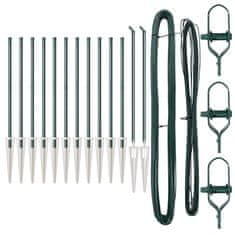 Vidaxl Ograjni stebri 13 pcs Zelena Ø32mm 60 cm Pocinkano jeklo