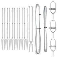 Vidaxl Ograjni stebri 13 pcs srebrna Ø32mm 160 cm Pocinkano jeklo