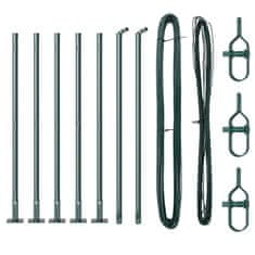 Vidaxl Ograjni stebri 7 pcs Zelena Ø32mm 50 cm Pocinkano jeklo