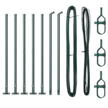 Vidaxl Ograjni stebri 7 pcs Zelena Ø32mm 50 cm Pocinkano jeklo