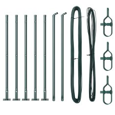 Vidaxl Ograjni stebri 7 pcs Zelena Ø32mm 90 cm Pocinkano jeklo