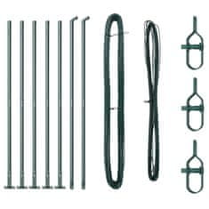 Vidaxl Ograjni stebri 7 pcs Zelena Ø32mm 130 cm Pocinkano jeklo