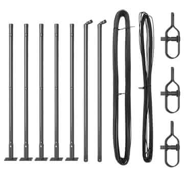 Vidaxl Ograjni stebri 7 pcs Siva Ø32mm 50 cm Pocinkano jeklo