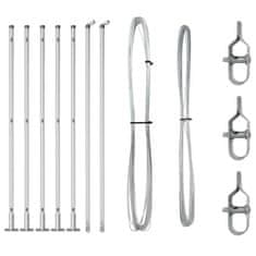 Vidaxl Ograjni stebri 7 pcs srebrna Ø32mm 130 cm Pocinkano jeklo