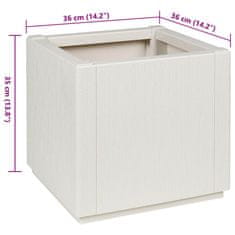 Vidaxl vrtni pladenj bele barve, 36 x 36 x 35 cm, PP