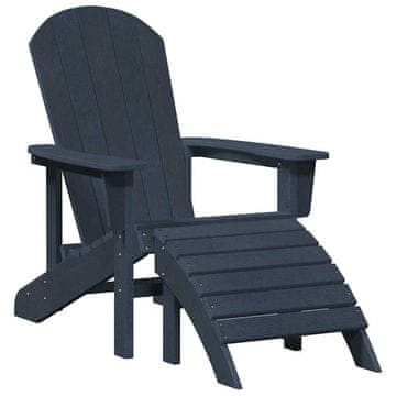 Vidaxl Stol Adirondack Temno modra 82 x 74 x 92 cm HDPE