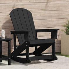Vidaxl Adirondack gugalnik Črna 73.5 x 92 x 90cm HDPE