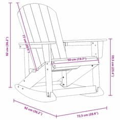 Vidaxl Adirondack gugalnik Bela 73.5 x 92 x 90cm HDPE