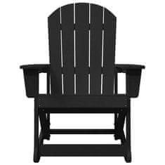 Vidaxl Adirondack gugalnik Črna 73.5 x 92 x 90cm HDPE