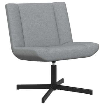 Vidaxl Vrtljiv stol Svetlo siva 63 x 75 x 76 cm blago