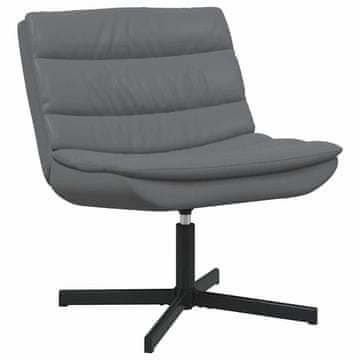 Vidaxl Vrtljiv stol Siva 63 x 75 x 76 cm Umetno usnje