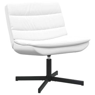 Vidaxl Vrtljiv stol Bela 63 x 75 x 76 cm Umetno usnje