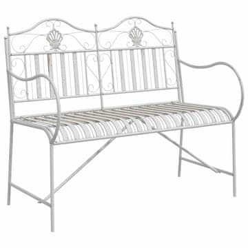 Vidaxl Vrtna klop Bela 104 x 54 x 93cm Jeklo
