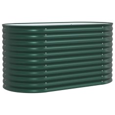 Vidaxl Vrtna visoka greda Zelena 160 x 80 x 81 cm Jeklo