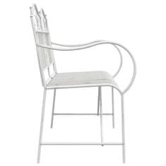 Vidaxl Bela vrtna klop z lamelnim dizajnom, 103,5 CM, jeklo