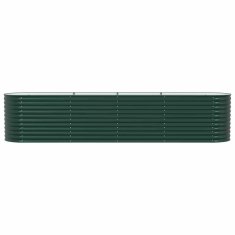 Vidaxl Vrtna visoka greda Zelena 400 x 80 x 81 cm Jeklo