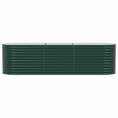 Vidaxl Vrtna visoka greda Zelena 320 x 80 x 81 cm Jeklo