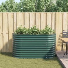 Vidaxl Vrtna visoka greda Zelena 160 x 80 x 81 cm Jeklo