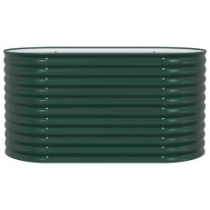 Vidaxl Vrtna visoka greda Zelena 160 x 80 x 81 cm Jeklo
