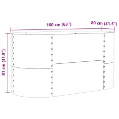 Vidaxl Vrtna visoka greda Zelena 160 x 80 x 81 cm Jeklo