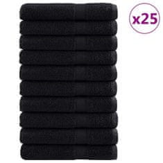 Vidaxl 600 gsm brisače za goste SOLUND 25 pcs Črna 100 x 200 cm Bombaž
