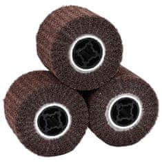 Vidaxl Brusni valji 3 pcs Rjava 12 x 12 x 10 cm Sintetična vlakna