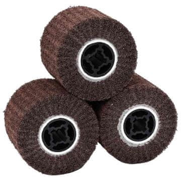 Vidaxl Brusni valji 3 pcs Rjava 12 x 12 x 10 cm Sintetična vlakna