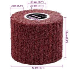 Vidaxl Brusni valji 3 pcs Rdeča 12 x 12 x 10 cm Sintetična vlakna