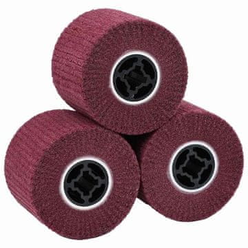 Vidaxl Brusni valji 3 pcs Rdeča 12 x 12 x 10 cm Sintetična vlakna