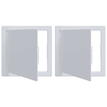 Vidaxl Dostopni paneli 2 pcs Bela 15 x 15 cm ABS plastika