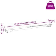 Vidaxl Osnova za pralni stroj z vnmi 2 kosi Dolžina 46-71 cm 300 kg