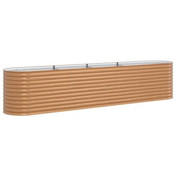 Vidaxl Vrtna visoka greda Rjava 400 x 80 x 81 cm Jeklo