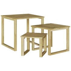 Vidaxl Miza za ležanje Rjava 50.5 x 50 x 46 cm Impregniran bor