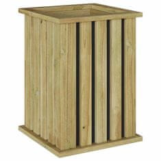 Vidaxl Cvetlično korito Rjava 33 x 33 x 45 cm Impregniran bor