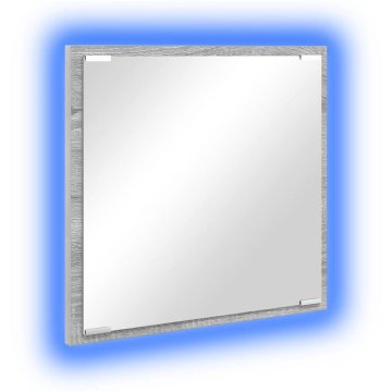 Vidaxl LED kopalniško ogledalo Siva Sonoma 40 x 37 x 8.5 cm
