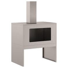 Vidaxl Lopica za ogenj s dimnikom 60x40x96 cm iz vremensko odpornega jekla