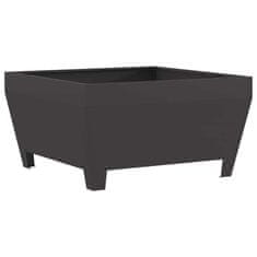 Vidaxl Črno Kamnito Ognjišče Kvadratno 80x80x43 cm iz Jekla