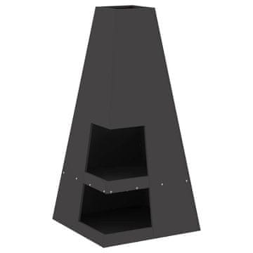 Vidaxl Ogenj Črna 50 x 50 x 100 cm Jeklo